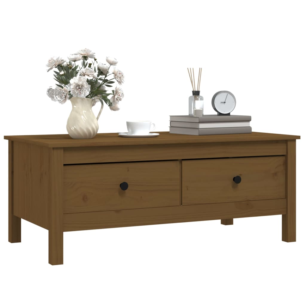 vidaXL Coffee Table Honey Brown 100x50x40 cm Solid Wood Pine