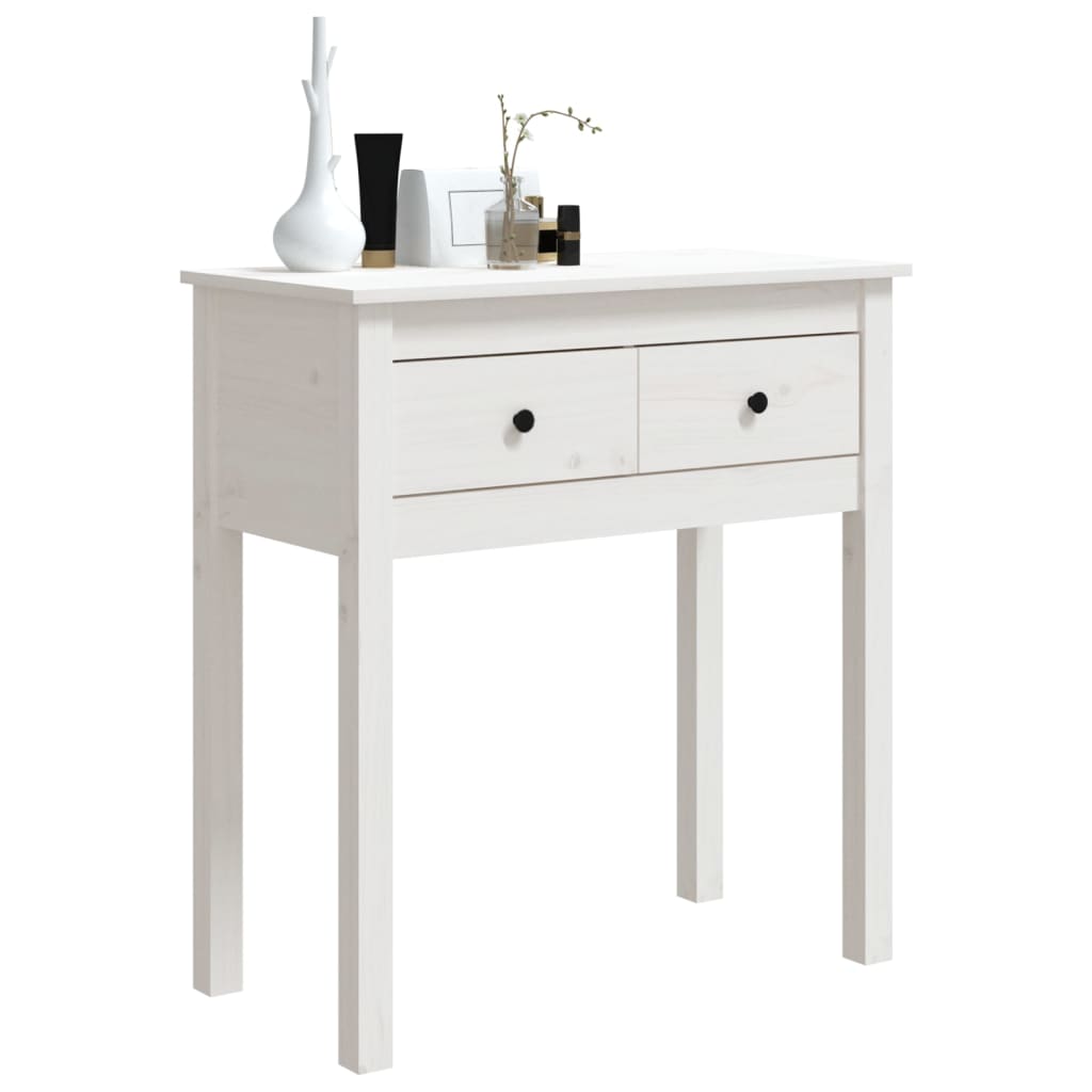 vidaXL Console Table White 70x35x75 cm Solid Wood Pine