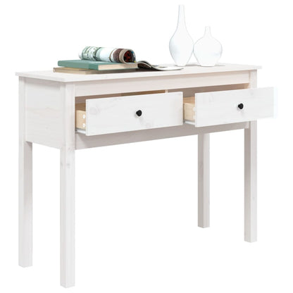 vidaXL Console Table White 100x35x75 cm Solid Wood Pine