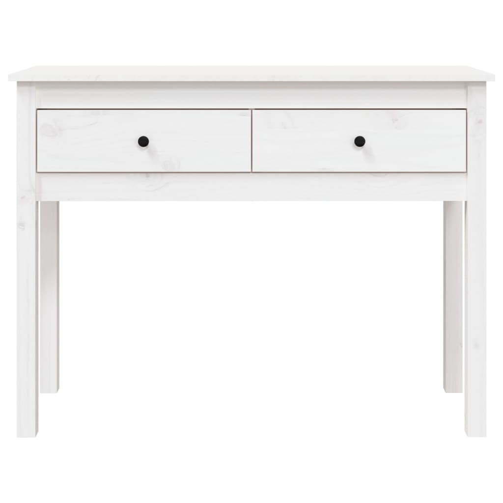 vidaXL Console Table White 100x35x75 cm Solid Wood Pine