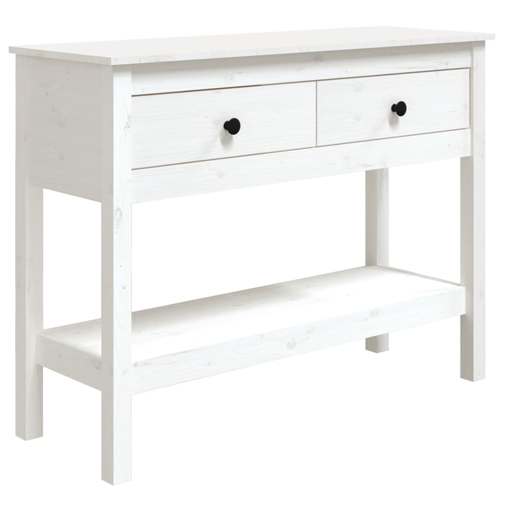 vidaXL Console Table White 100x35x75 cm Solid Wood Pine