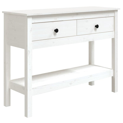 vidaXL Console Table White 100x35x75 cm Solid Wood Pine