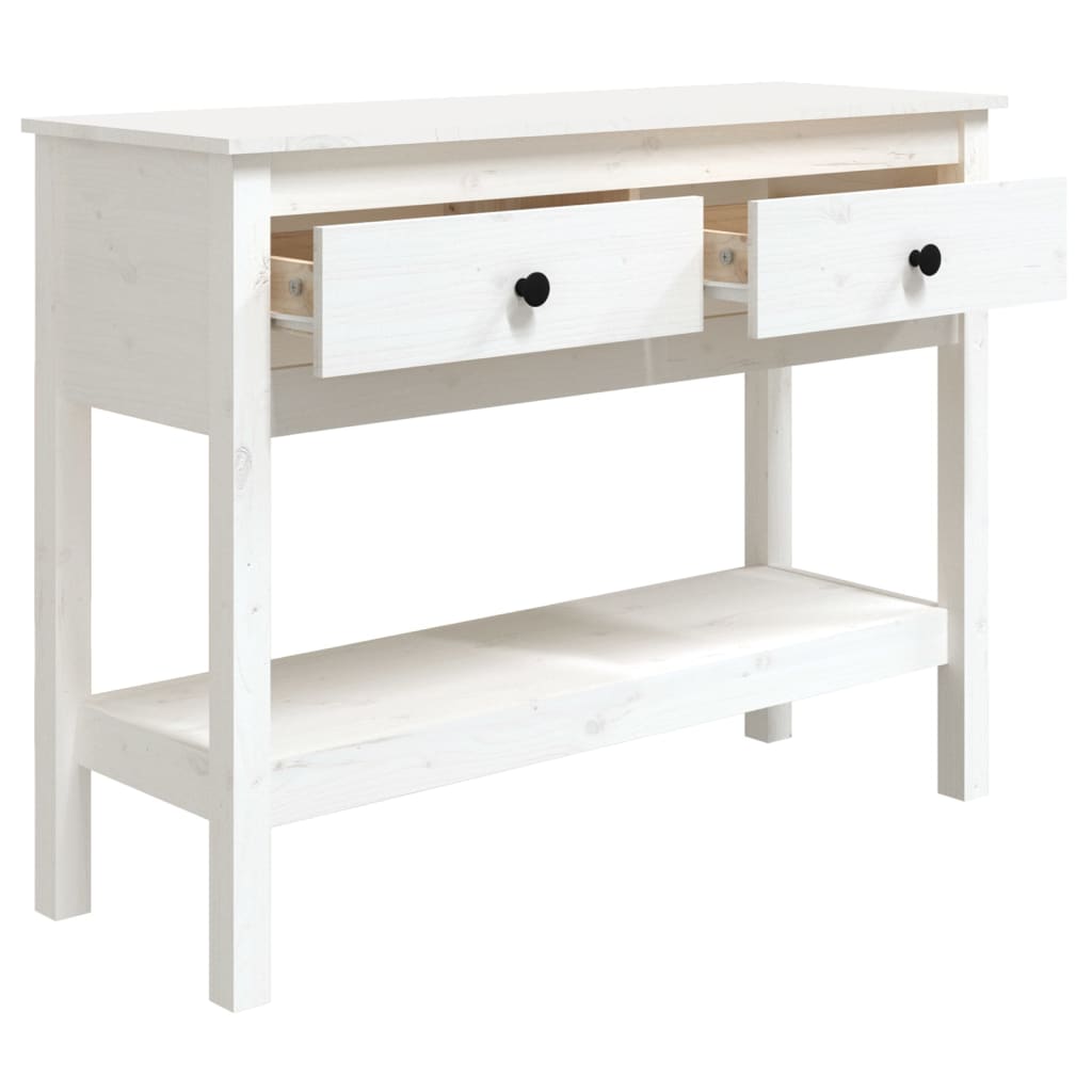 vidaXL Console Table White 100x35x75 cm Solid Wood Pine