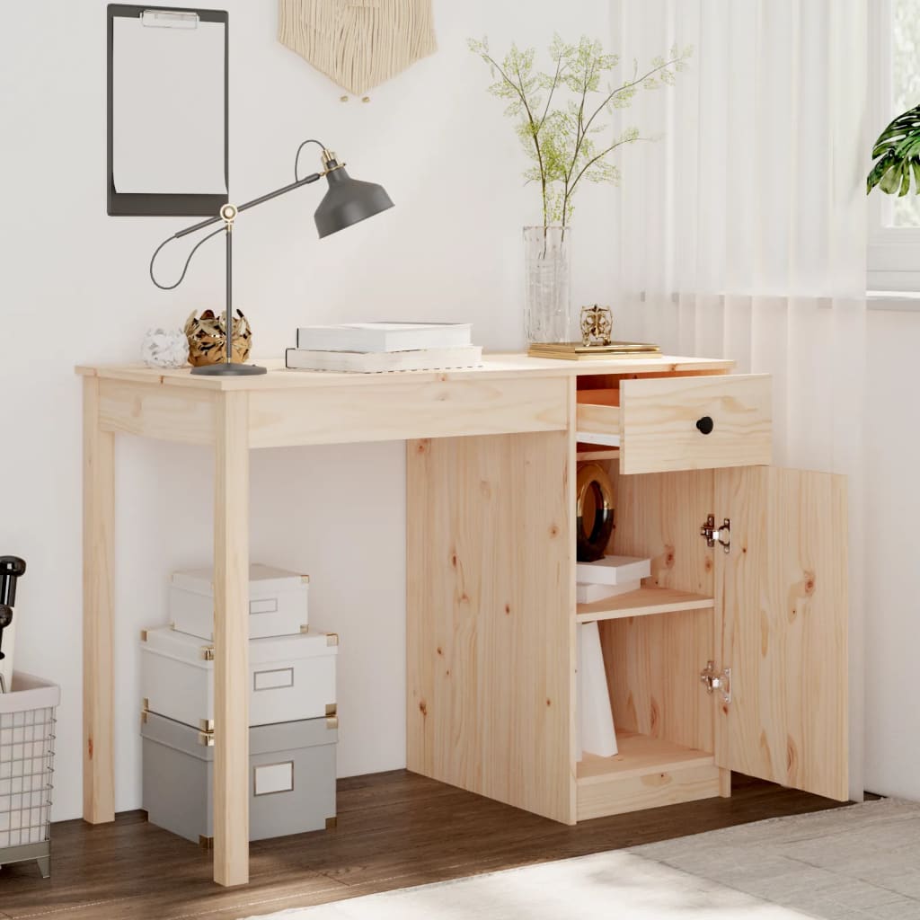 vidaXL Desk 100x50x75 cm Solid Wood Pine