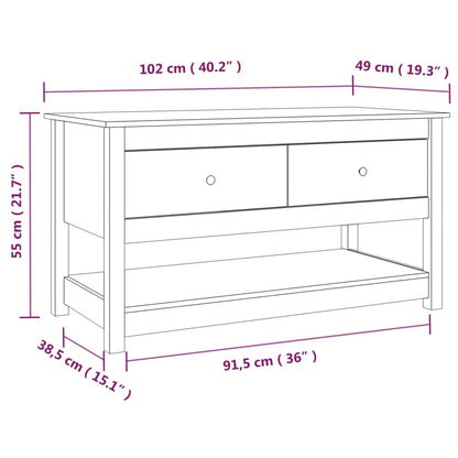 vidaXL Coffee Table 102x49x55 cm Solid Wood Pine