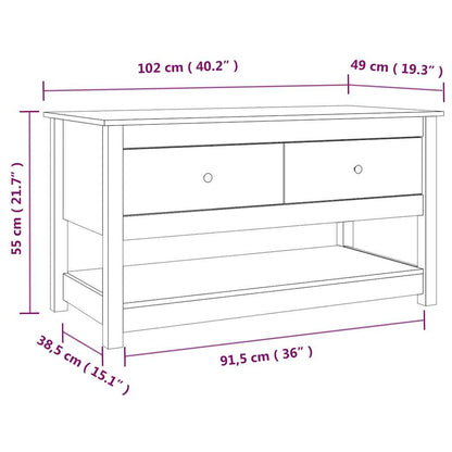 vidaXL Coffee Table 102x49x55 cm Solid Wood Pine