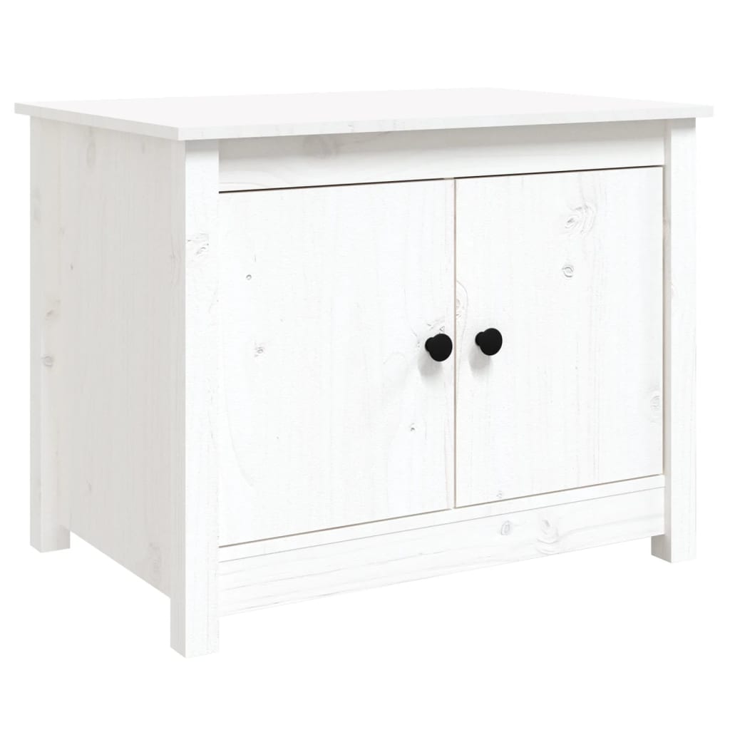 vidaXL Coffee Table White 71x49x55 cm Solid Wood Pine