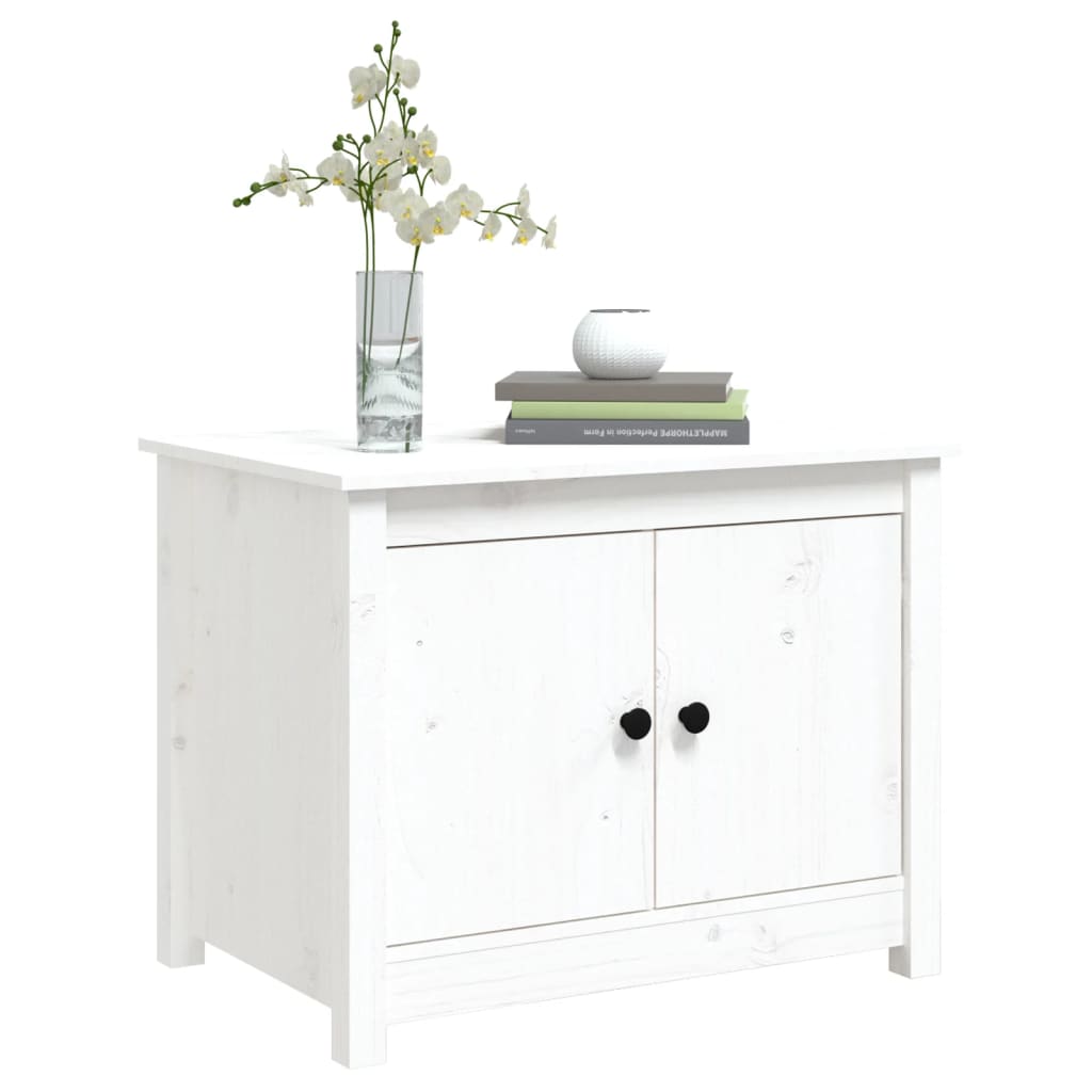 vidaXL Coffee Table White 71x49x55 cm Solid Wood Pine
