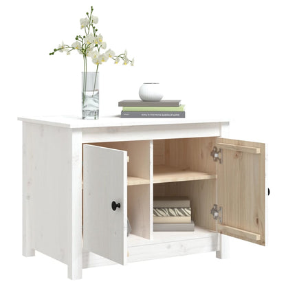 vidaXL Coffee Table White 71x49x55 cm Solid Wood Pine