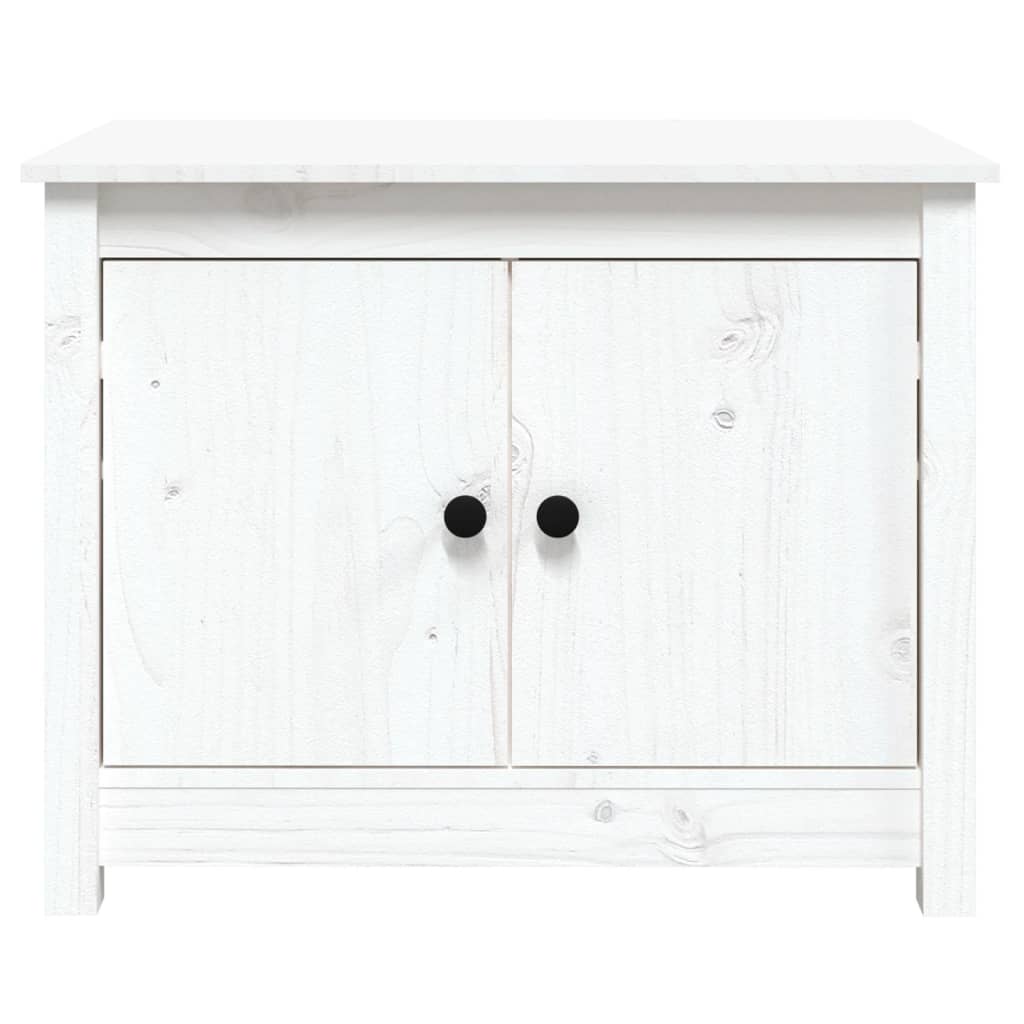 vidaXL Coffee Table White 71x49x55 cm Solid Wood Pine