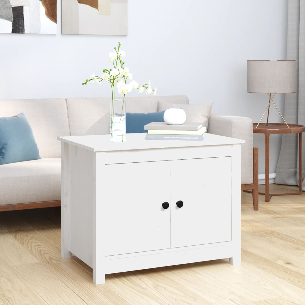 vidaXL Coffee Table White 71x49x55 cm Solid Wood Pine