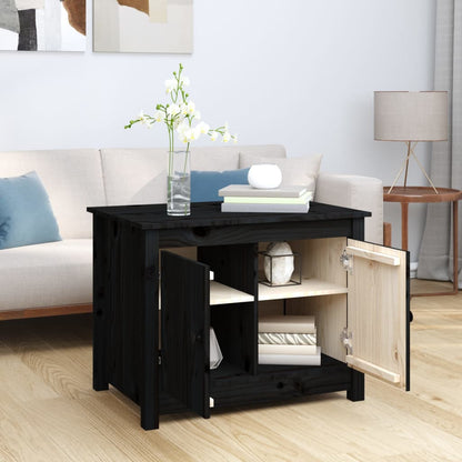 vidaXL Coffee Table | Black | Solid Pine Wood | Medium | Coffee Table