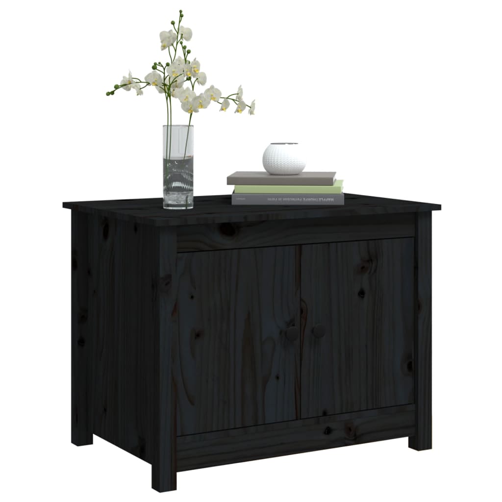 vidaXL Coffee Table | Black | Solid Pine Wood | Medium | Coffee Table