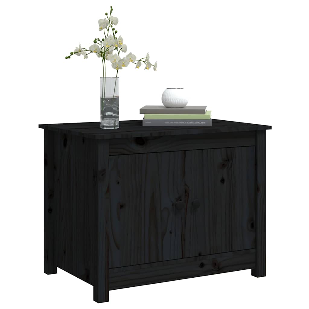 vidaXL Coffee Table Black 71x49x55 cm Solid Wood Pine