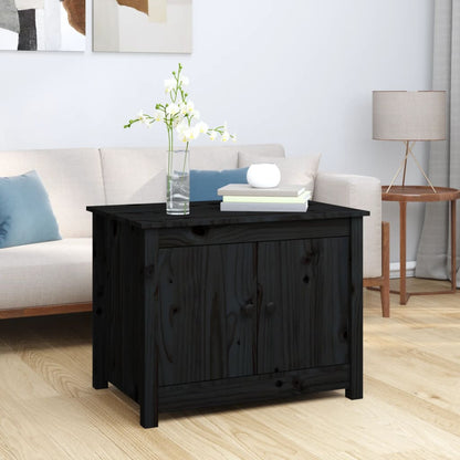 vidaXL Coffee Table | Black | Solid Pine Wood | Medium | Coffee Table
