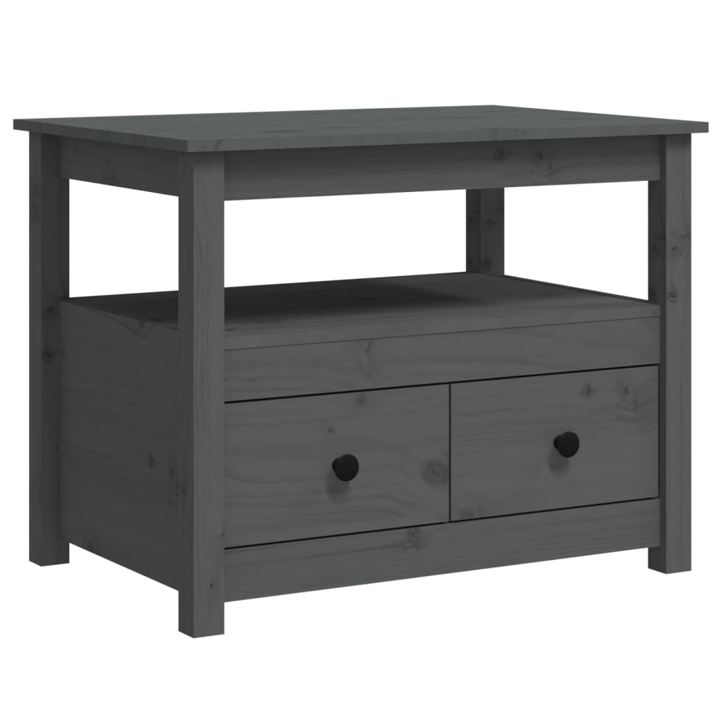 vidaXL Coffee Table Grey 71x49x55 cm Solid Wood Pine
