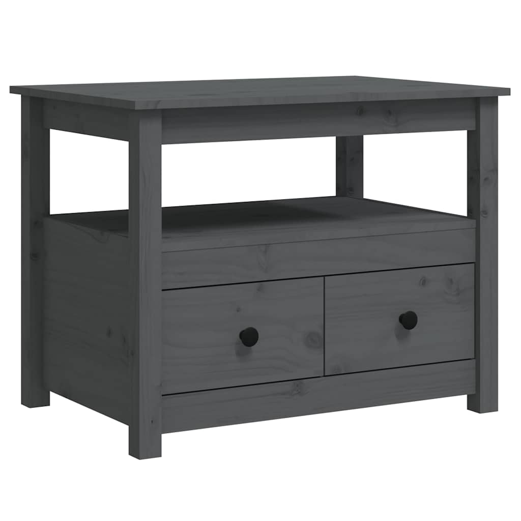 vidaXL Coffee Table Grey 71x49x55 cm Solid Wood Pine