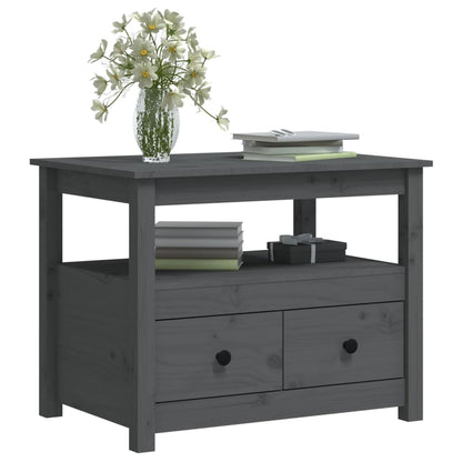 vidaXL Coffee Table Grey 71x49x55 cm Solid Wood Pine