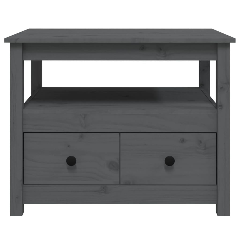 vidaXL Coffee Table Grey 71x49x55 cm Solid Wood Pine