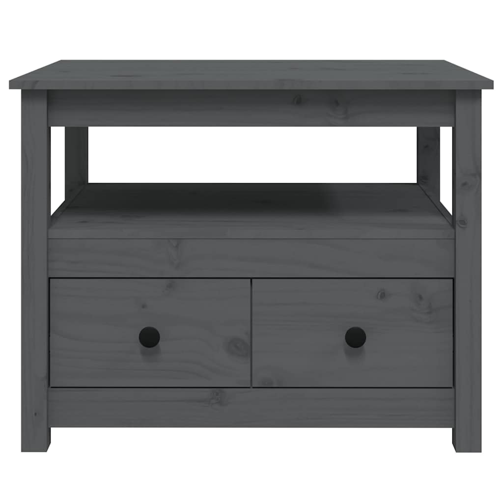 vidaXL Coffee Table Grey 71x49x55 cm Solid Wood Pine