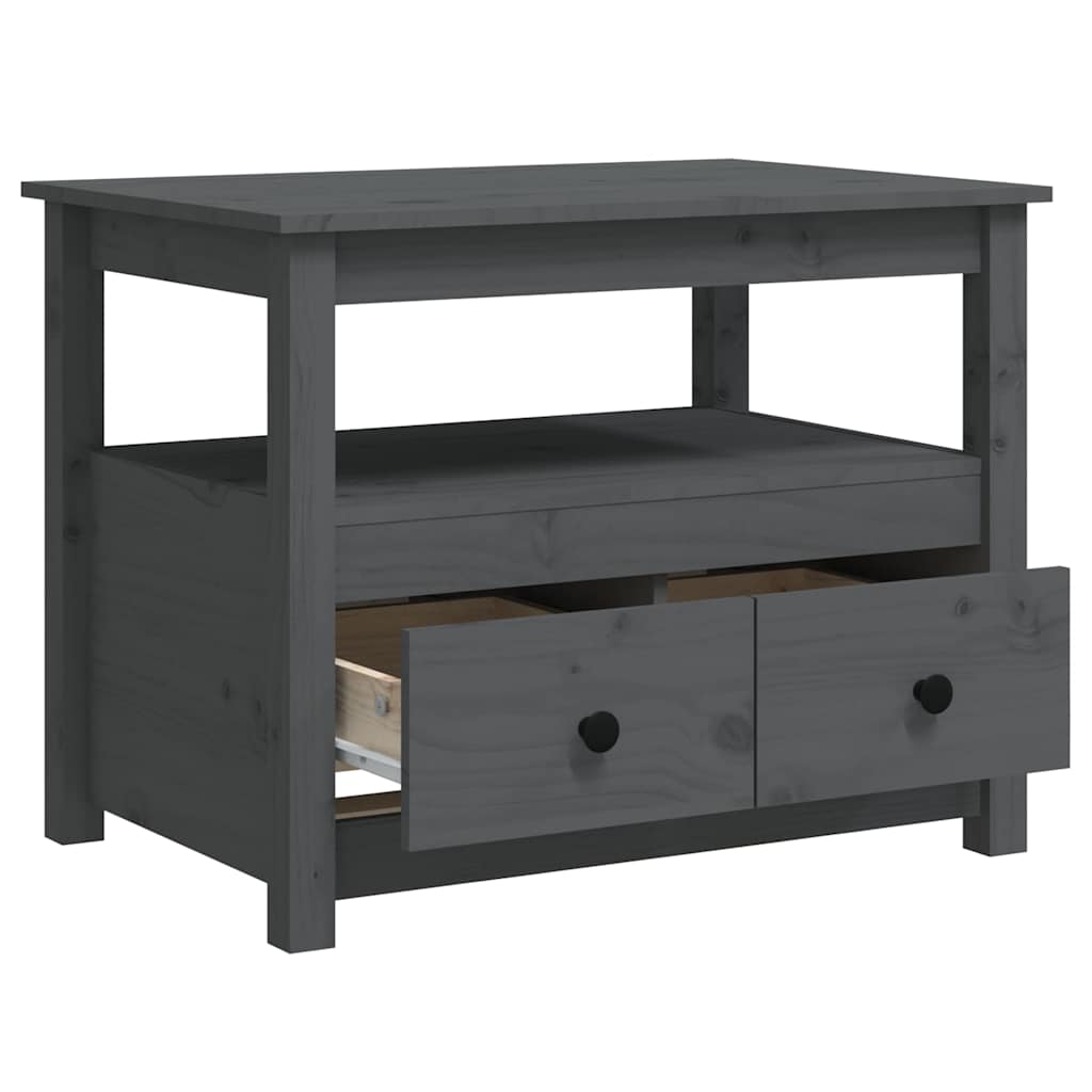 vidaXL Coffee Table Grey 71x49x55 cm Solid Wood Pine