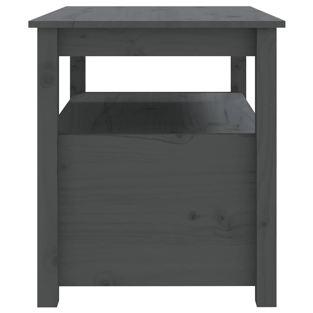 vidaXL Coffee Table Grey 71x49x55 cm Solid Wood Pine