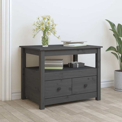 vidaXL Coffee Table Grey 71x49x55 cm Solid Wood Pine