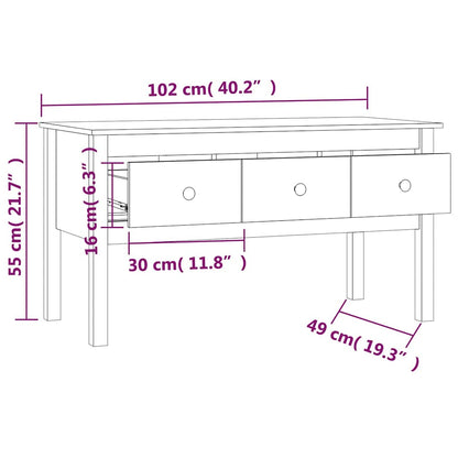 vidaXL Coffee Table Grey 102x49x55 cm Solid Wood Pine