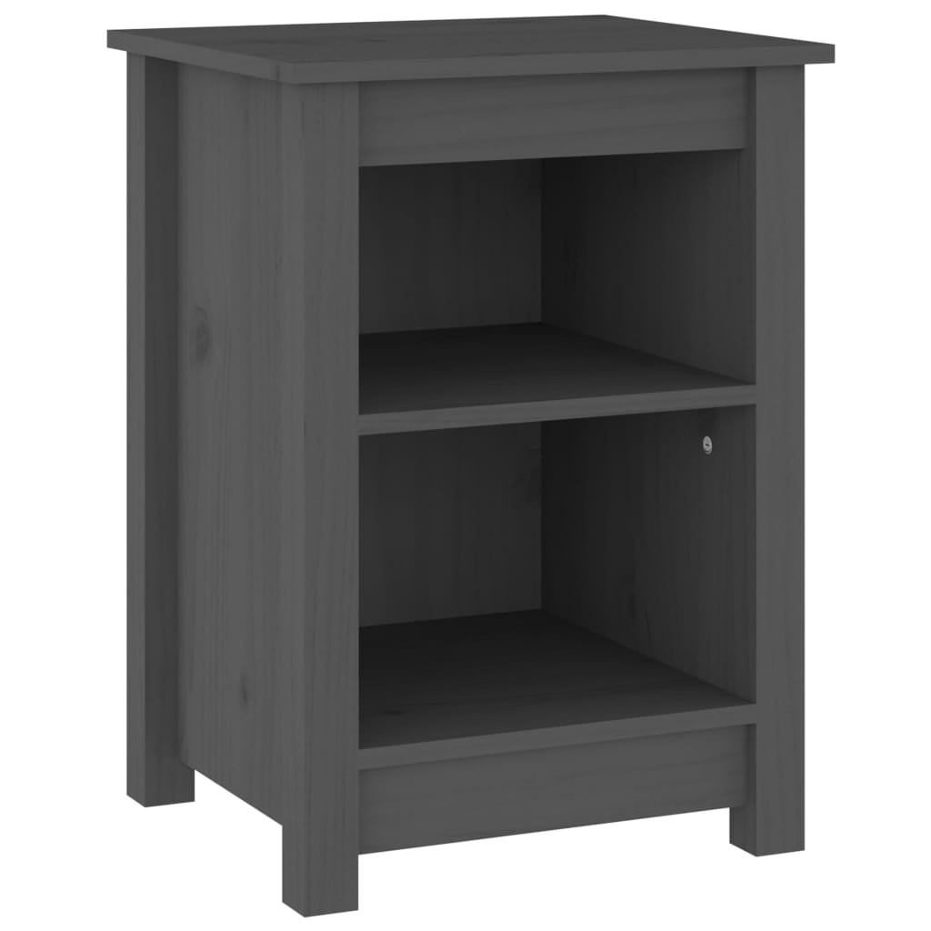 vidaXL Bedside Cabinet | Set of 2 | Grey | Solid pine wood | 40x35x55 cm