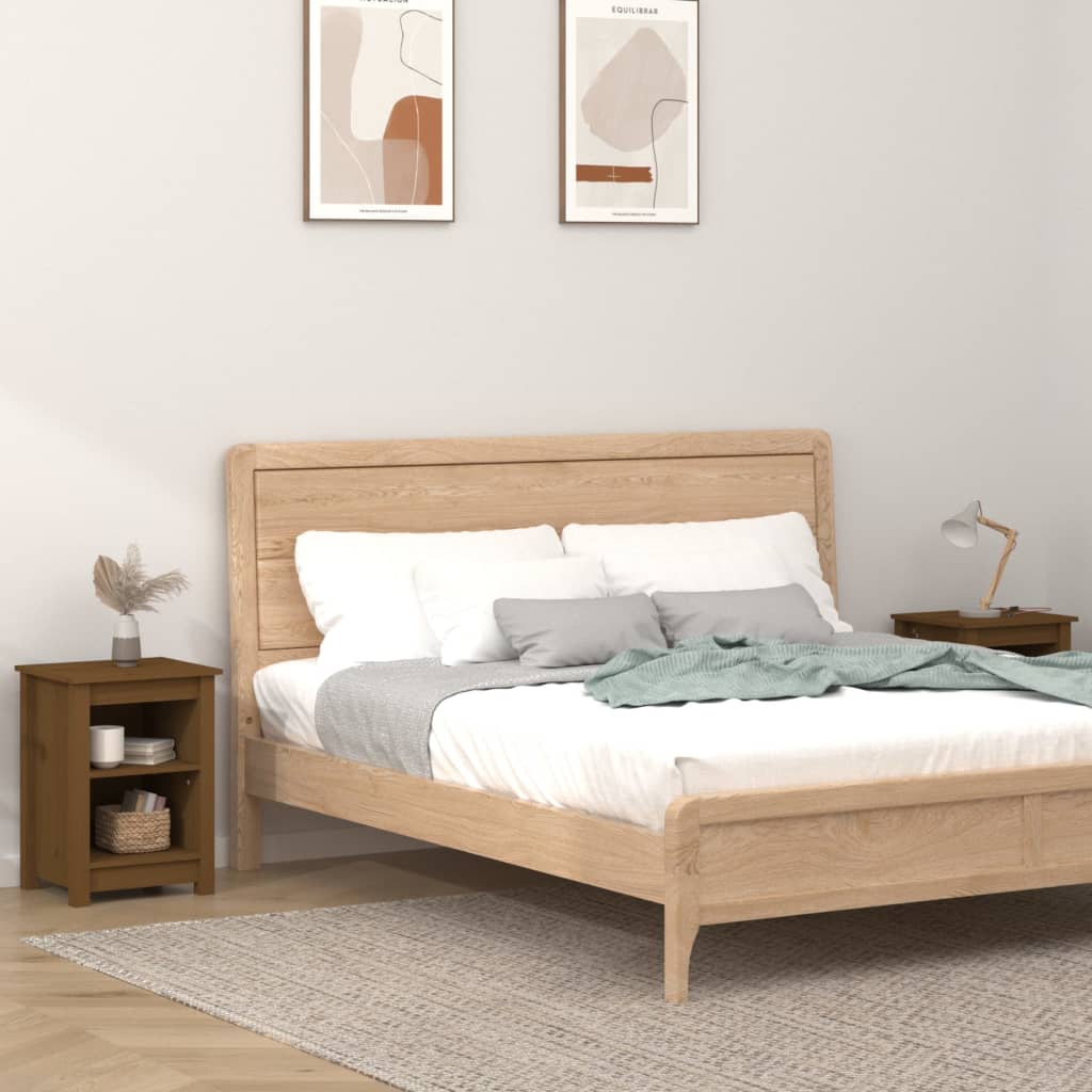 vidaXL Bedside Cabinets 2 pcs Honey Brown 40x35x55 cm Solid Wood Pine