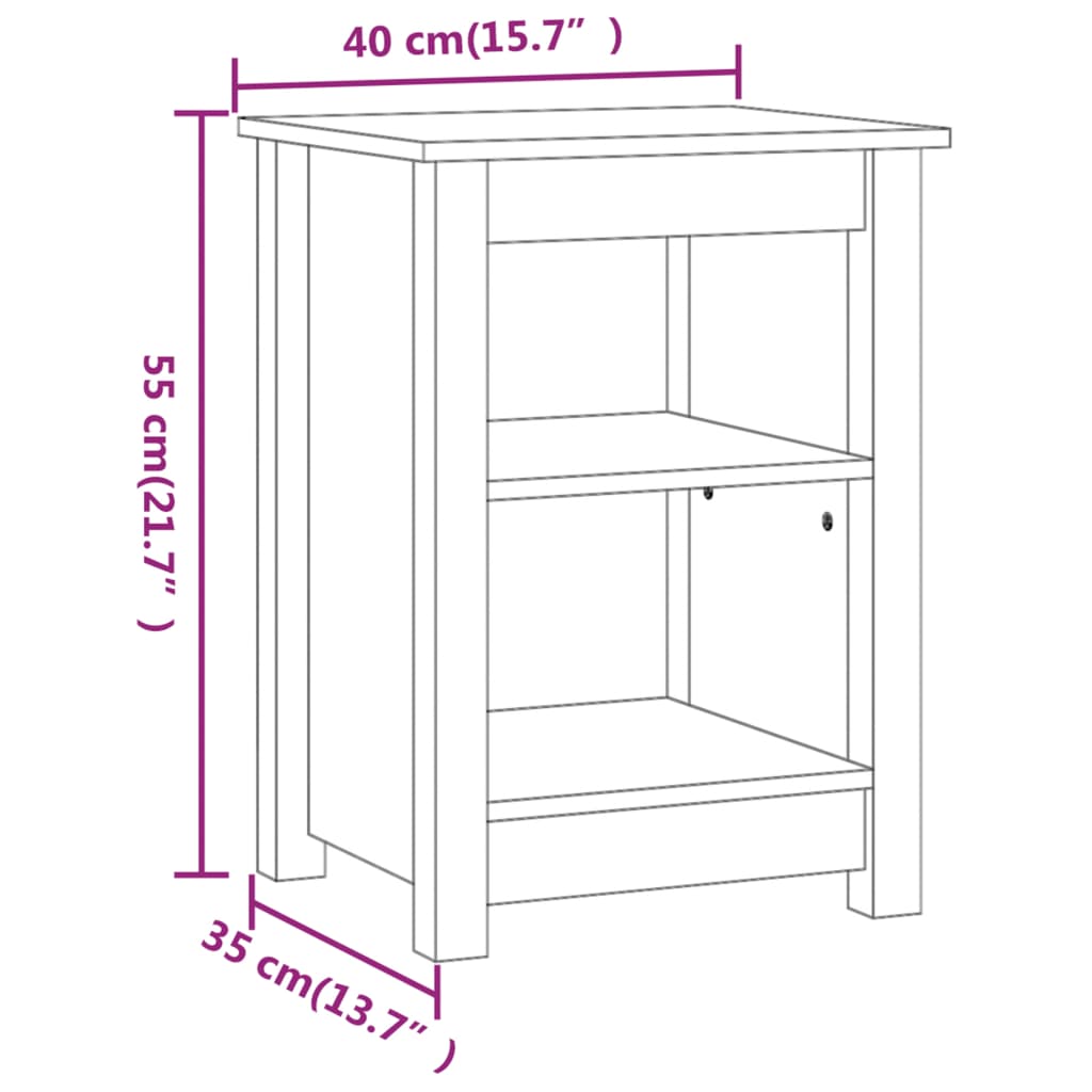 vidaXL Bedside Cabinets 2 pcs Honey Brown 40x35x55 cm Solid Wood Pine