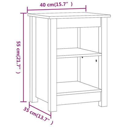 vidaXL Bedside Cabinets 2 pcs Honey Brown 40x35x55 cm Solid Wood Pine
