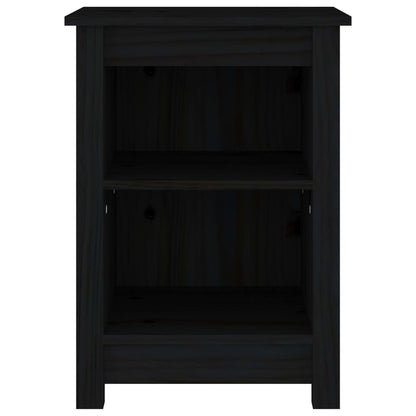 vidaXL Bedside Cabinet Black 40x35x55 cm Solid Wood Pine