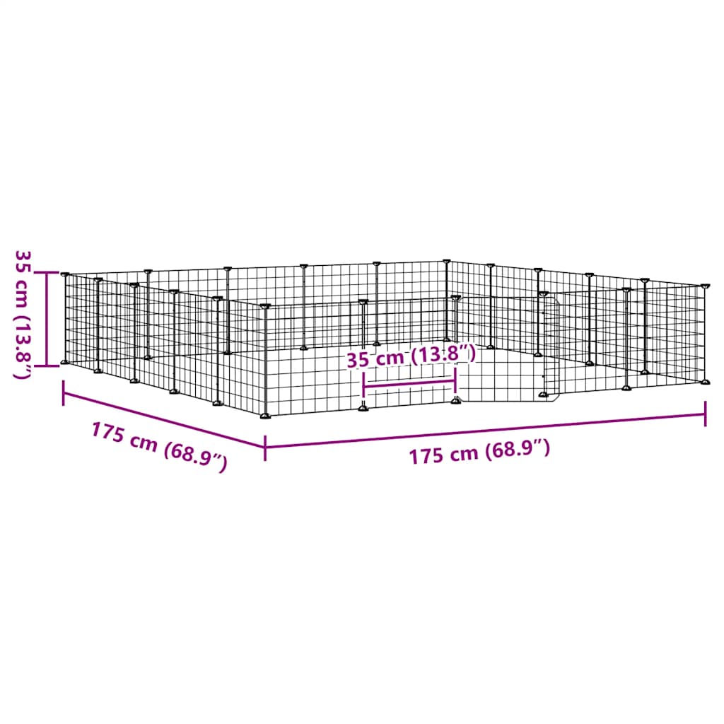 vidaXL Pet Cage | Black | Powder-Coated Steel