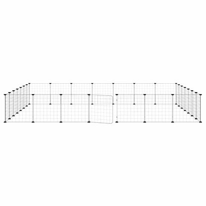vidaXL 28-Panel Pet Cage with Door Black 245x245x35 cm Steel