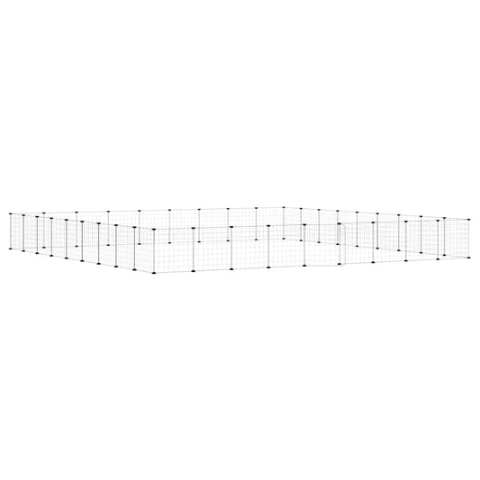 vidaXL 36-Panel Pet Cage with Door Black 315x315x35 cm Steel
