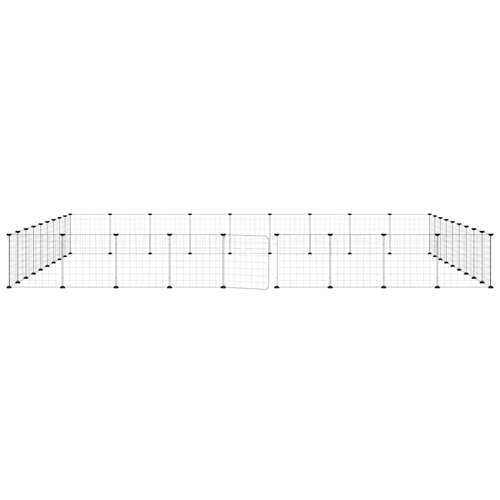 vidaXL 36-Panel Pet Cage with Door Black 315x315x35 cm Steel