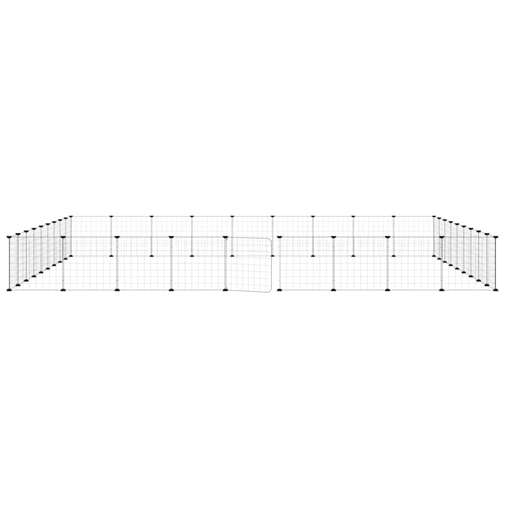 vidaXL 36-Panel Pet Cage with Door Black 315x315x35 cm Steel