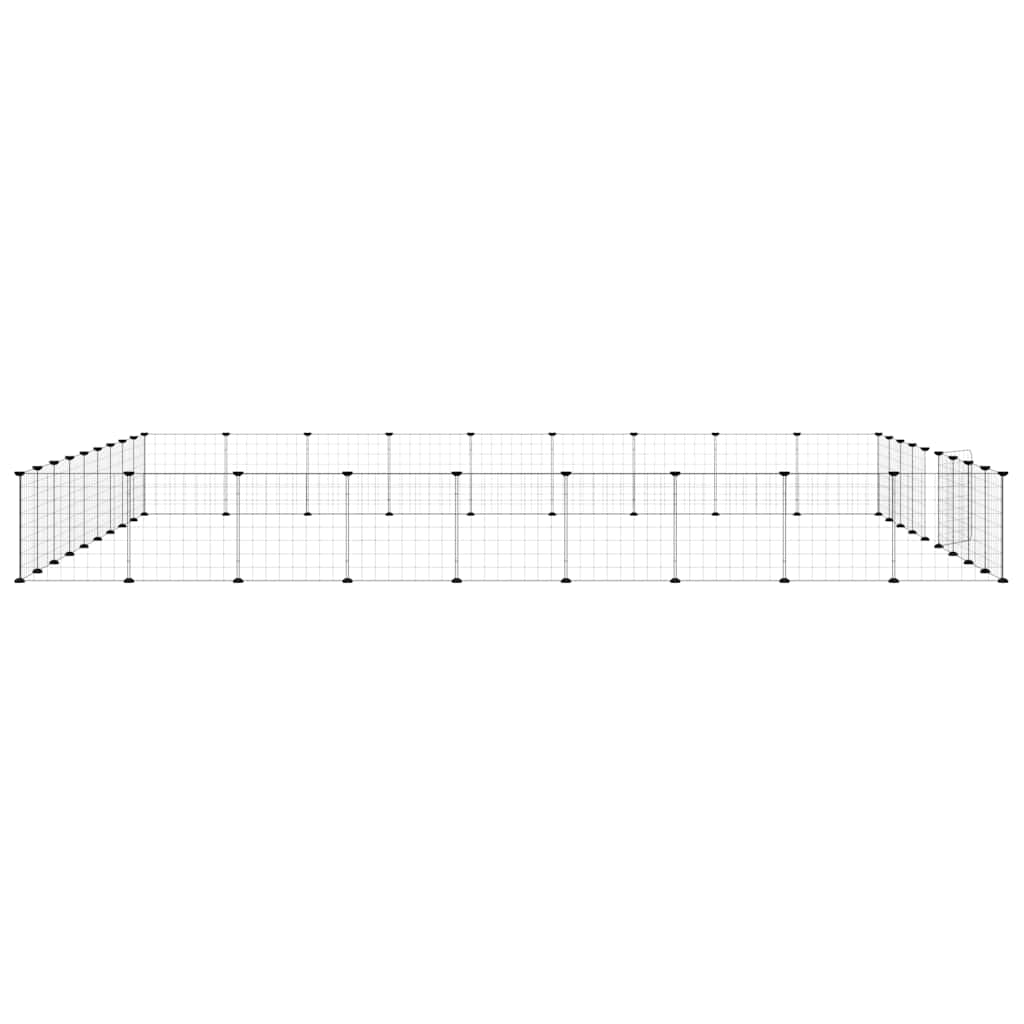 vidaXL 36-Panel Pet Cage with Door Black 35x35 cm Steel