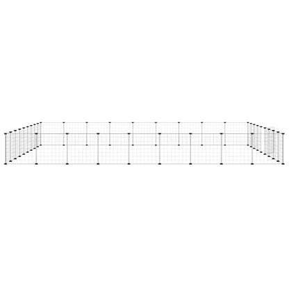 vidaXL 36-Panel Pet Cage with Door Black 35x35 cm Steel