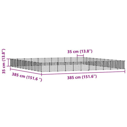 vidaXL 44-Panel Pet Cage with Door Black 35x35 cm Steel