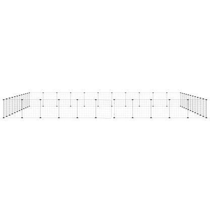 vidaXL 44-Panel Pet Cage with Door Black 385x385x35 cm Steel