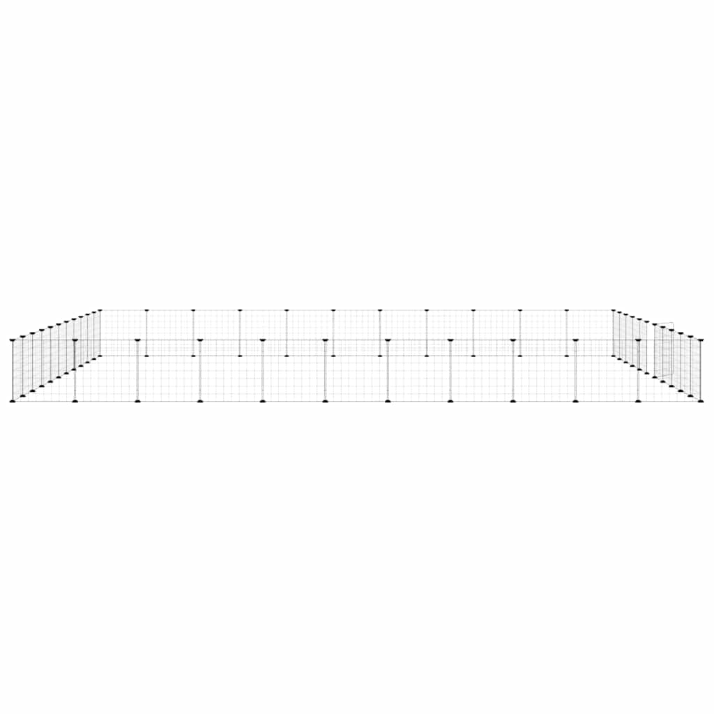 vidaXL Pet Cage | Black | Powder-coated steel | 44-Panel | Modular | Pet Cage