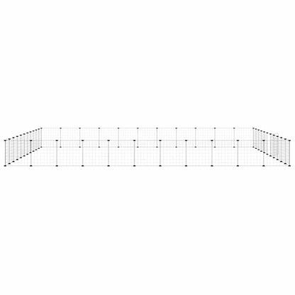 vidaXL Pet Cage | Black | Powder-coated steel | 44-Panel | Modular | Pet Cage