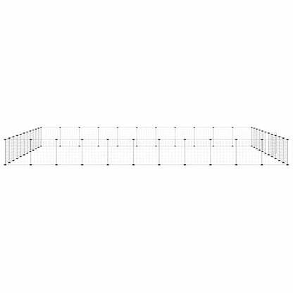 vidaXL 44-Panel Pet Cage with Door Black 385x385x35 cm Steel