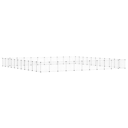 vidaXL Pet Cage | Black | Powder-coated steel | 44-Panel | Modular | Pet Cage