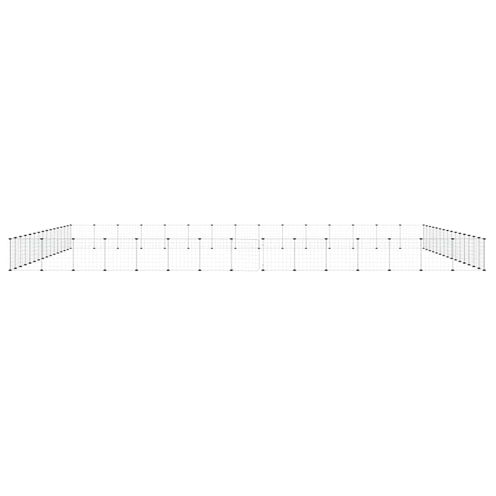 vidaXL 60-Panel Pet Cage with Door Black 525x525x35 cm Steel