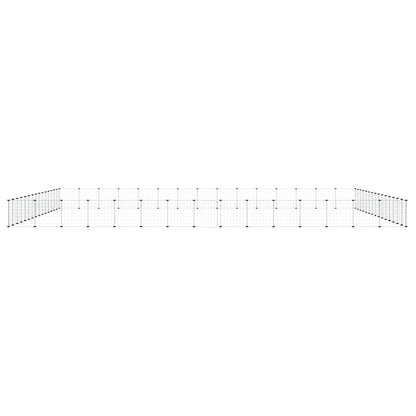 vidaXL 60-Panel Pet Cage with Door Black 525x525x35 cm Steel