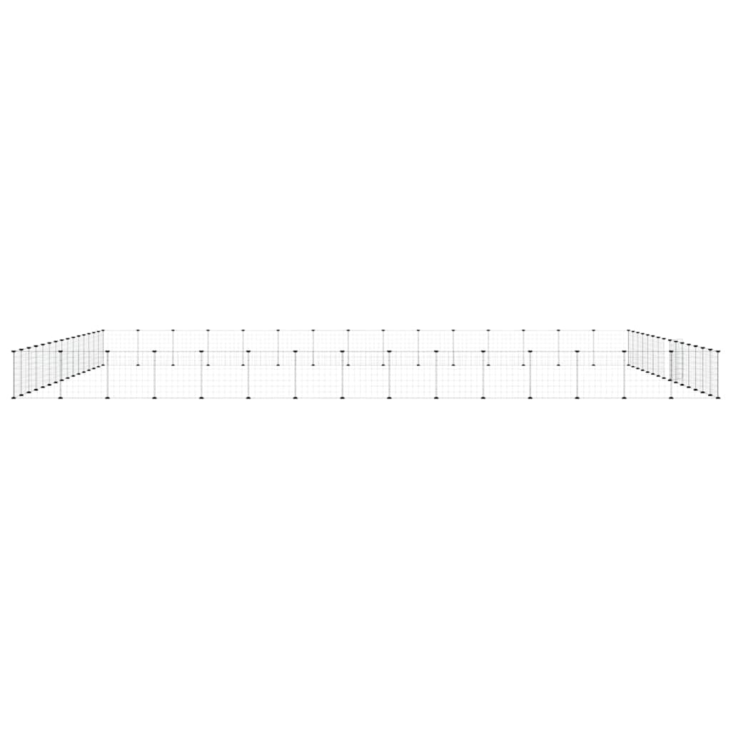 vidaXL 60-Panel Pet Cage with Door Black 35x35 cm Steel