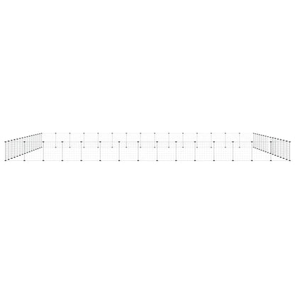vidaXL 60-Panel Pet Cage with Door Black 35x35 cm Steel
